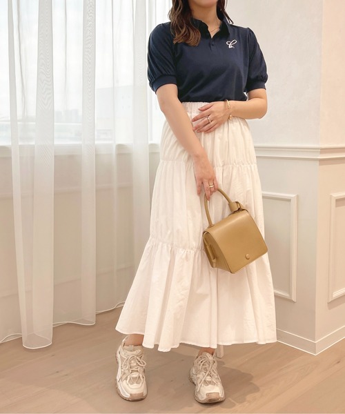 apres jour（アプレジュール）の「ちびロゴパフスリーブポロTシャツ【ZOZOTOWN限定アイテム】（ポロシャツ・レディース・ライトピンク/アイボリー/ネイビー・フリー/X-LARGE）」の15枚目の写真