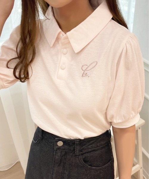 apres jour（アプレジュール）の「ちびロゴパフスリーブポロTシャツ【ZOZOTOWN限定アイテム】（ポロシャツ・レディース・ライトピンク/アイボリー/ネイビー・フリー/X-LARGE）」の17枚目の写真