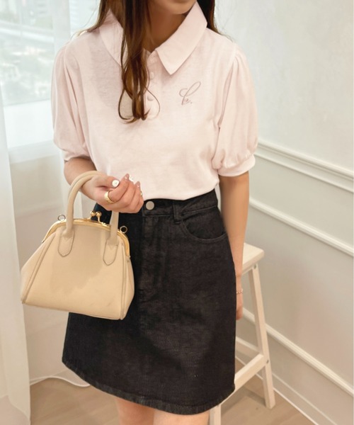 apres jour（アプレジュール）の「ちびロゴパフスリーブポロTシャツ【ZOZOTOWN限定アイテム】（ポロシャツ・レディース・ライトピンク/アイボリー/ネイビー・フリー/X-LARGE）」の19枚目の写真