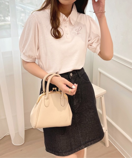 apres jour（アプレジュール）の「ちびロゴパフスリーブポロTシャツ【ZOZOTOWN限定アイテム】（ポロシャツ・レディース・ライトピンク/アイボリー/ネイビー・フリー/X-LARGE）」の20枚目の写真