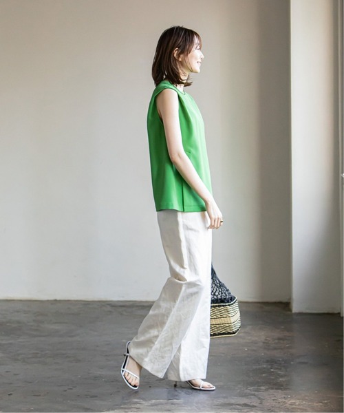 ノーブルnoble ノースリーブシャツ フリーサイズ Noble（ノーブル）の「サイドボタンノースリーブブラウス