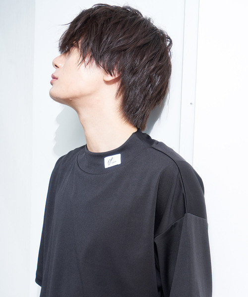 NIDO（ニド）の「if×NIDOモックネック半袖Ｔ（Tシャツ/カットソー・メンズ・グレイッシュベージュ/チャコールグレー・LARGE/MEDIUM）」の7枚目の写真