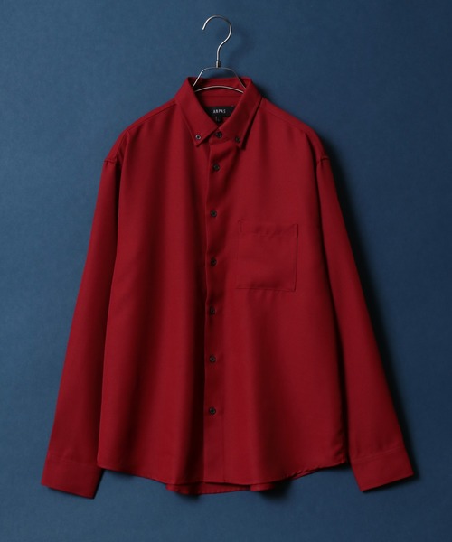 ANPAS(アンパス)の「ANPAS Twill Fabric Oversize Button Down Shirt/ANPAS 別注 ツイル オーバーサイズ ボタンダウンシャツ(シャツ/ブラウス・メンズ・ホワイト/チャコールグレー/ライトグレー/ブラック/ブルー/ワイン/グレイッシュベージュ・M/L)」の7枚目の写真