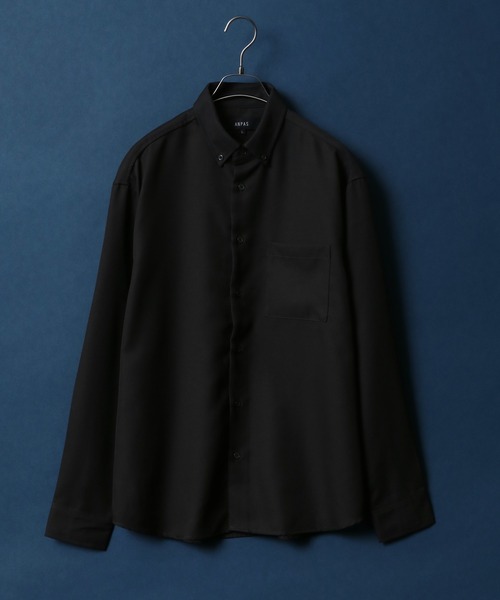 ANPAS(アンパス)の「ANPAS Twill Fabric Oversize Button Down Shirt/ANPAS 別注 ツイル オーバーサイズ ボタンダウンシャツ(シャツ/ブラウス・メンズ・ホワイト/チャコールグレー/ライトグレー/ブラック/ブルー/ワイン/グレイッシュベージュ・M/L)」の3枚目の写真