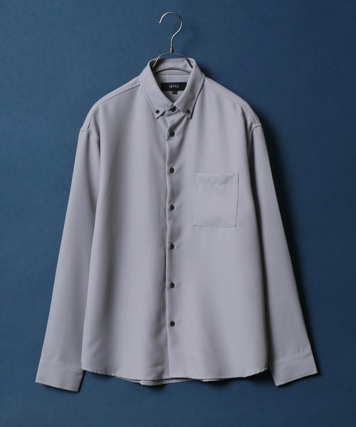 ANPAS(アンパス)の「ANPAS Twill Fabric Oversize Button Down Shirt/ANPAS 別注 ツイル オーバーサイズ ボタンダウンシャツ(シャツ/ブラウス・メンズ・ホワイト/チャコールグレー/ライトグレー/ブラック/ブルー/ワイン/グレイッシュベージュ・M/L)」の4枚目の写真