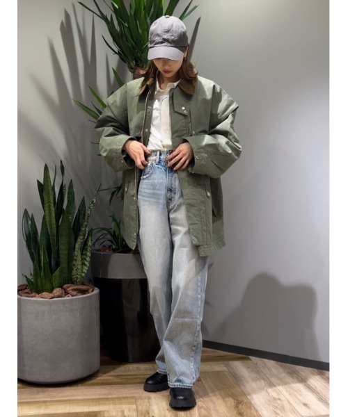 MOUSSY（マウジー）の「HW DAMAGE LOOSE STRAIGHT（デニムパンツ・レディース・ブルー・24inch/25inch/26inch/23inch）」の16枚目の写真