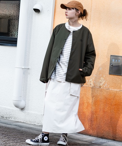 OUTDOOR PRODUCTS/アウトドアプロダクツ】ノーカラー中綿ブルゾン 撥水