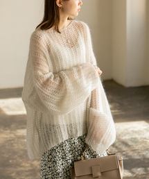 Noble（ノーブル）の「ヤングモヘヤMIXスカシアミニット（ニット