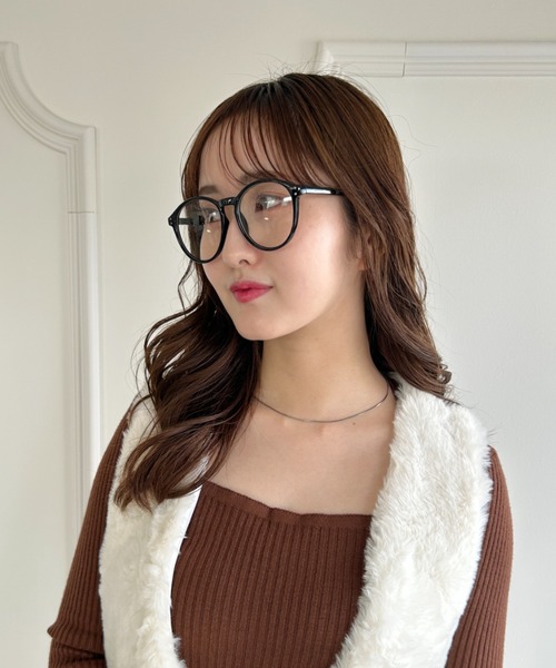 Loueme(ルエム)の「ラウンド伊達メガネ(メガネ・レディース・ブラック/その他1・FREE)」の2枚目の写真