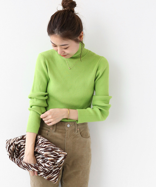 JOURNAL STANDARD relume（ジャーナルスタンダード　レリューム）の「■《追加》スイスオーガニックコットンタートルネックプルオーバー（ニット/セーター・レディース・ホワイト/ブラック/モスグリーン/ブルー/イエロー/オレンジ・FREE）」の7枚目の写真