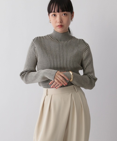 LOWRYS FARM(ローリーズファーム)の「ハイショクハイネックロングスリーブ 296368(ニット/セーター・レディース・ホワイト/ピンク/グリーン・FREE)」の2枚目の写真