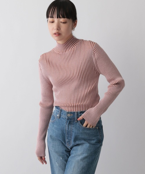 LOWRYS FARM(ローリーズファーム)の「ハイショクハイネックロングスリーブ 296368(ニット/セーター・レディース・ホワイト/ピンク/グリーン・FREE)」の1枚目の写真