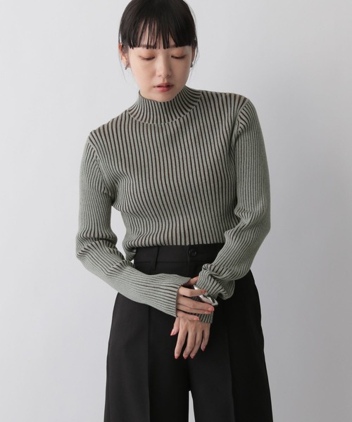LOWRYS FARM(ローリーズファーム)の「ハイショクハイネックロングスリーブ 296368(ニット/セーター・レディース・ホワイト/ピンク/グリーン・FREE)」の3枚目の写真
