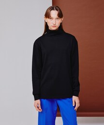 ウールナイロンミラノリブタートルネックニットソー