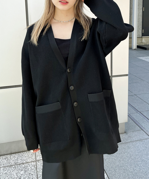 JOINT WORKS（ジョイントワークス）の「カタアゼVネックカーデ（カーディガン/ボレロ・レディース・ホワイト/ブラック/パープル/グリーン・FREE）」の13枚目の写真