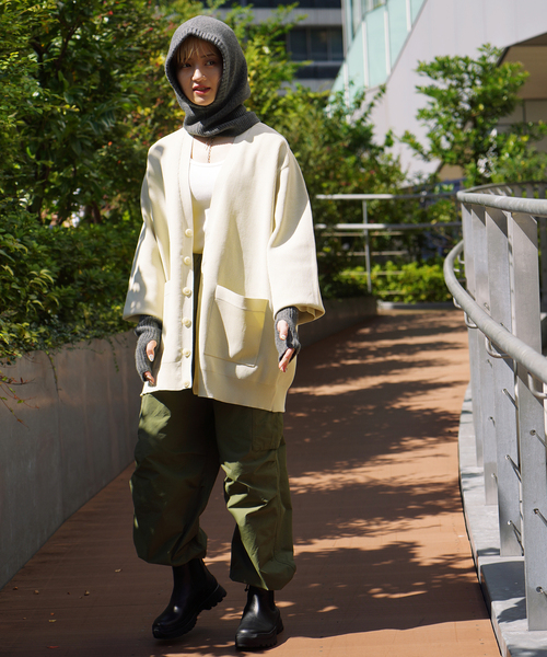 JOINT WORKS（ジョイントワークス）の「カタアゼVネックカーデ（カーディガン/ボレロ・レディース・ホワイト/ブラック/パープル/グリーン・FREE）」の18枚目の写真