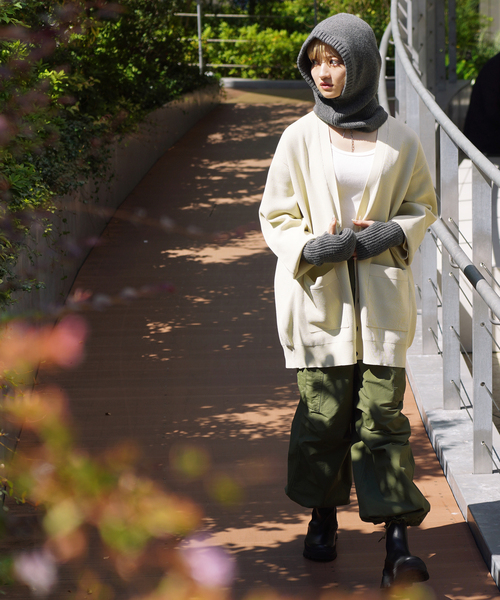 JOINT WORKS（ジョイントワークス）の「カタアゼVネックカーデ（カーディガン/ボレロ・レディース・ホワイト/ブラック/パープル/グリーン・FREE）」の11枚目の写真