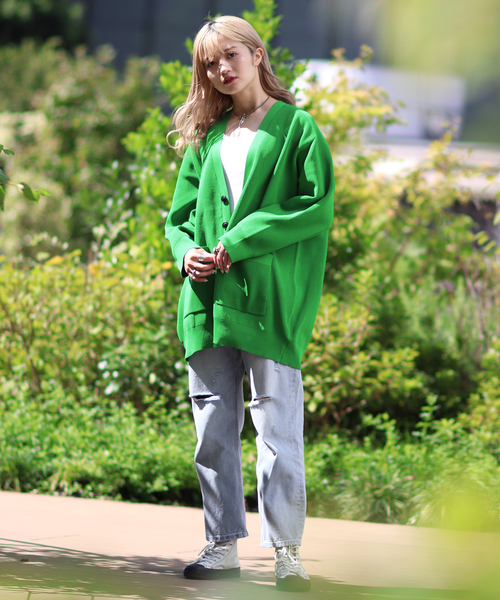 JOINT WORKS（ジョイントワークス）の「カタアゼVネックカーデ（カーディガン/ボレロ・レディース・ホワイト/ブラック/パープル/グリーン・FREE）」の19枚目の写真