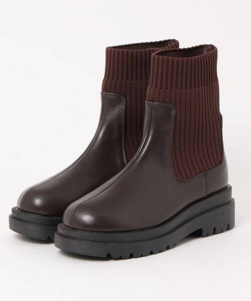 cepo（セポ）の「リブニットショートブーツ（ブーツ・レディース・ブラック/ブラウン・M/L）」の11枚目の写真