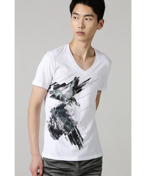 TORNADO MART（トルネードマート）の「TORNADO MART∴イーグルクラウドプリントTシャツ（Tシャツ/カットソー・メンズ・ブラック/ピンク/グリーン・LARGE/LL/MEDIUM）」の3枚目の写真
