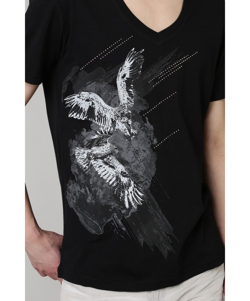 TORNADO MART（トルネードマート）の「TORNADO MART∴イーグルクラウドプリントTシャツ（Tシャツ/カットソー・メンズ・ブラック/ピンク/グリーン・LARGE/LL/MEDIUM）」の5枚目の写真