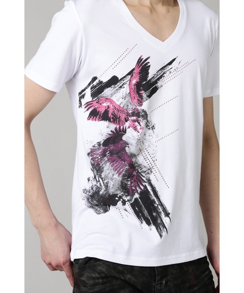 TORNADO MART（トルネードマート）の「TORNADO MART∴イーグルクラウドプリントTシャツ（Tシャツ/カットソー・メンズ・ブラック/ピンク/グリーン・LARGE/LL/MEDIUM）」の7枚目の写真