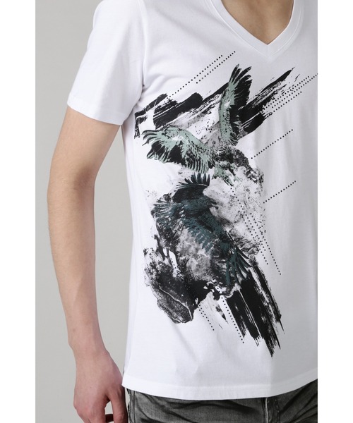 TORNADO MART（トルネードマート）の「TORNADO MART∴イーグルクラウドプリントTシャツ（Tシャツ/カットソー・メンズ・ブラック/ピンク/グリーン・LARGE/LL/MEDIUM）」の13枚目の写真