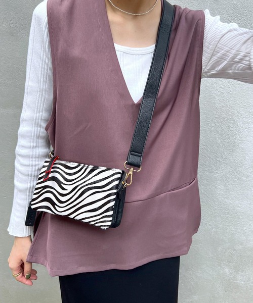 Pal collection（パルコレクション）の「ハラコ風ウォレットバック（ショルダーバッグ・レディース・ホワイト/ホワイト系その他/ブラック系その他・FREE）」の12枚目の写真