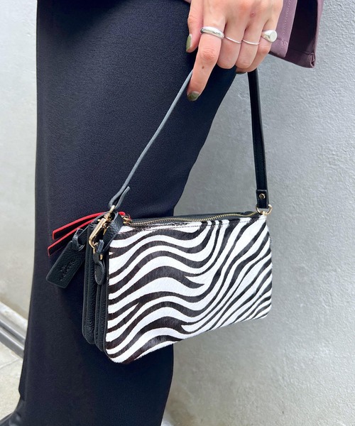 Pal collection（パルコレクション）の「ハラコ風ウォレットバック（ショルダーバッグ・レディース・ホワイト/ホワイト系その他/ブラック系その他・FREE）」の5枚目の写真