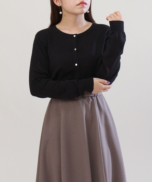 TRUDEA(トルディア)の「ショート丈ニットカーディガン(カーディガン/ボレロ・レディース・モカ/ワイン/ブラック/ホワイト・MEDIUM/LARGE)」の10枚目の写真