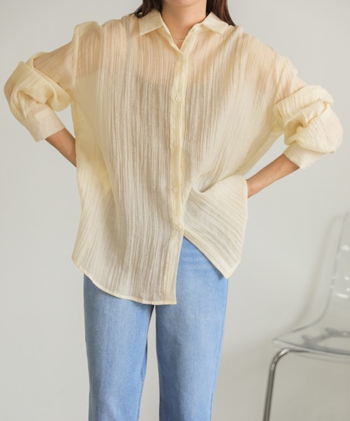 select MOCA（セレクトモカ）の「オーバーサイズシアーシャツ（シャツ