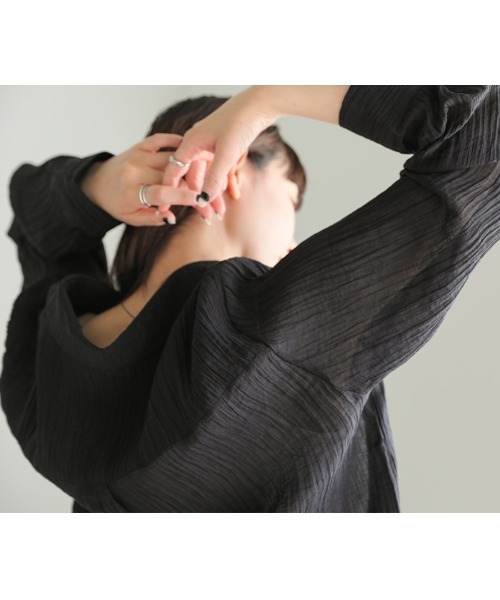 select MOCA（セレクトモカ）の「オーバーサイズシアーシャツ（シャツ/ブラウス・レディース・ベージュ/ブラック/アイボリー・FREE）」の18枚目の写真