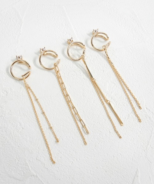 minia（ミニア）の「チェーンイヤーカフ(片耳)（イヤーカフ・レディース・ゴールド系1/ゴールド系2/ゴールド系3/ゴールド系4・FREE）」の4枚目の写真