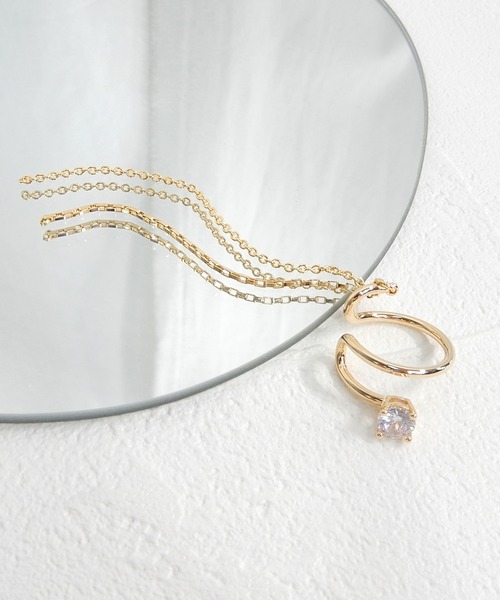 minia（ミニア）の「チェーンイヤーカフ(片耳)（イヤーカフ・レディース・ゴールド系1/ゴールド系2/ゴールド系3/ゴールド系4・FREE）」の5枚目の写真