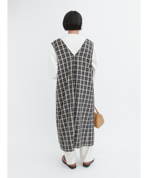 Lugnoncure(ルノンキュール)の「【BRING Material】ジレワンピース(ワンピース・レディース・ネイビー/ブラウン/ブラック・フリ-)」の6枚目の写真