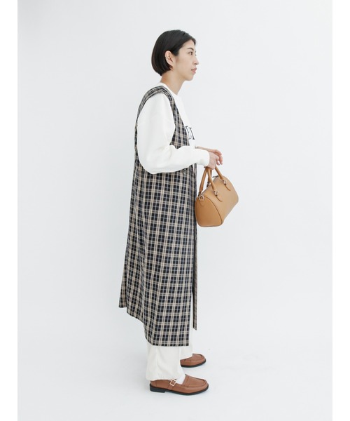 Lugnoncure(ルノンキュール)の「【BRING Material】ジレワンピース(ワンピース・レディース・ネイビー/ブラウン/ブラック・フリ-)」の5枚目の写真