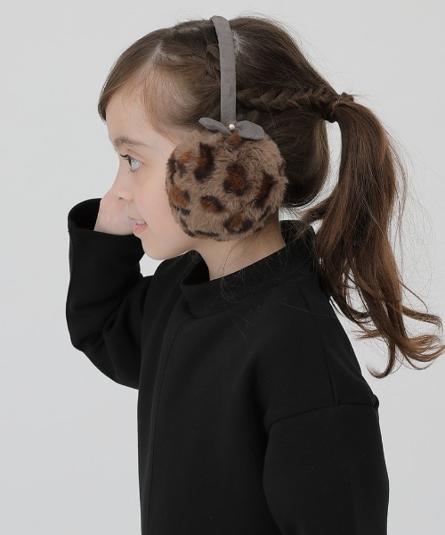 HAKKA KIDS（ハッカキッズ）の「アニマルフェイクファーイヤーマフ（イヤーマフ・キッズ・ブラウン/キナリ・FREE）」の6枚目の写真