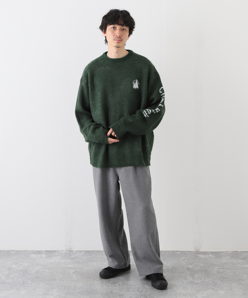 JOURNAL STANDARD(ジャーナルスタンダード)の「【CLIMB HIGH / クライムハイ】Sleeve logo sweater(ニット/セーター・メンズ・グリーン/ブラック・LARGE/MEDIUM)」の3枚目の写真