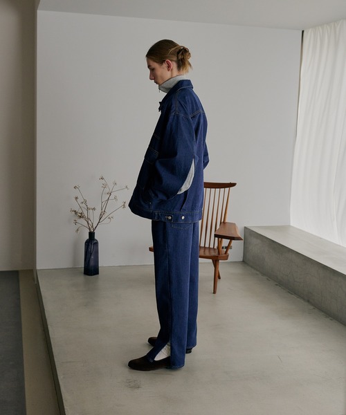 AIMNAIM（エイムネイム）の「VENT DENIM JACKET 袖ファスナー　ワイド　デニムジャケット　Gジャン　＜セットアップ対応可能＞（デニムジャケット・メンズ・ブラック/ネイビー・MEDIUM/LARGE）」の15枚目の写真