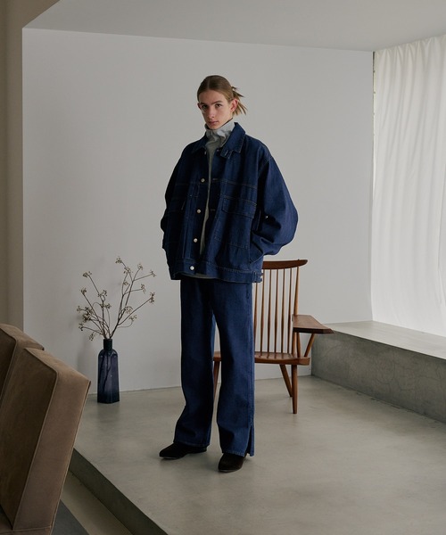 AIMNAIM（エイムネイム）の「VENT DENIM JACKET 袖ファスナー　ワイド　デニムジャケット　Gジャン　＜セットアップ対応可能＞（デニムジャケット・メンズ・ブラック/ネイビー・MEDIUM/LARGE）」の17枚目の写真
