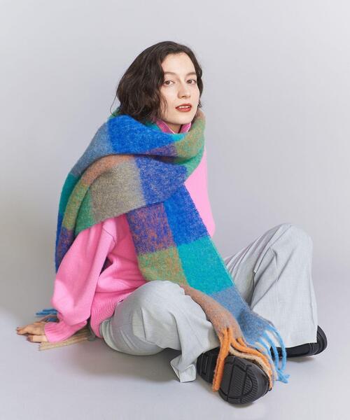 BEAUTY&YOUTH UNITED ARROWS(ビューティーアンドユースユナイテッドアローズ)の「<mylab>マルチ チェック ロング マフラー(マフラー・レディース・イエロー/コバルトブルー・FREE)」の3枚目の写真