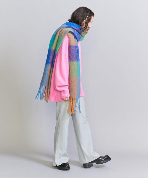 BEAUTY&YOUTH UNITED ARROWS(ビューティーアンドユースユナイテッドアローズ)の「<mylab>マルチ チェック ロング マフラー(マフラー・レディース・イエロー/コバルトブルー・FREE)」の5枚目の写真