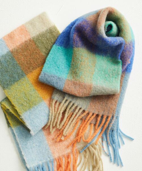 BEAUTY&YOUTH UNITED ARROWS(ビューティーアンドユースユナイテッドアローズ)の「<mylab>マルチ チェック ロング マフラー(マフラー・レディース・イエロー/コバルトブルー・FREE)」の11枚目の写真