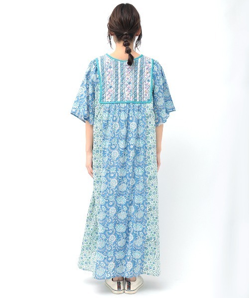 チチカカ（チチカカ）の「エコフレンドリー パッチブロックプリントワンピース（ワンピース・レディース・ピンク/ブルー・FREE）」の10枚目の写真