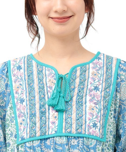 チチカカ（チチカカ）の「エコフレンドリー パッチブロックプリントワンピース（ワンピース・レディース・ピンク/ブルー・FREE）」の11枚目の写真