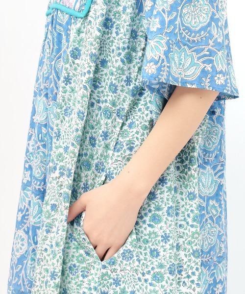 チチカカ（チチカカ）の「エコフレンドリー パッチブロックプリントワンピース（ワンピース・レディース・ピンク/ブルー・FREE）」の12枚目の写真