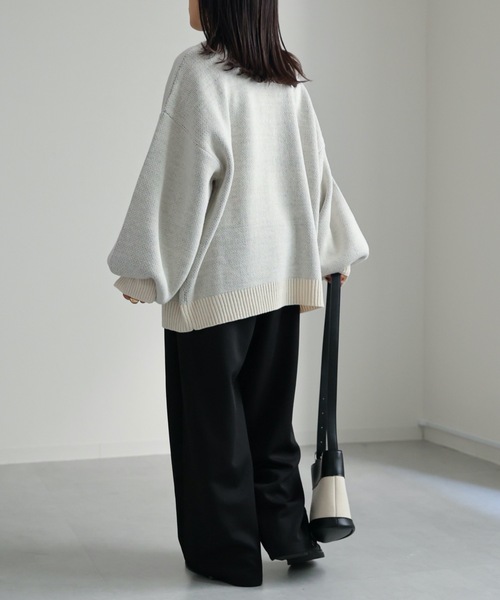 ap retro（アプレトロ）の「ジャガードフラワーニットプルオーバー（ニット/セーター・レディース・アイボリー/ブラック・FREE）」の9枚目の写真