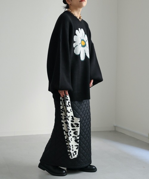 ap retro（アプレトロ）の「ジャガードフラワーニットプルオーバー（ニット/セーター・レディース・アイボリー/ブラック・FREE）」の10枚目の写真