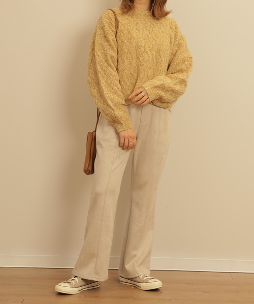 mil（ミル）の「スエードライクセミフレアパンツ（その他パンツ・レディース・モカ/ミント・M/XS/S）」の6枚目の写真