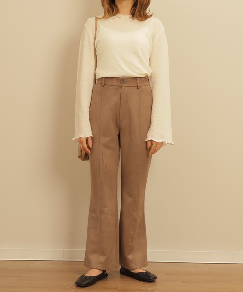 mil（ミル）の「スエードライクセミフレアパンツ（その他パンツ・レディース・モカ/ミント・M/XS/S）」の9枚目の写真